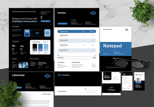 Blue Black Technology Branding Pack