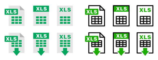 XLSファイル・データシートのアイコン素材イラスト