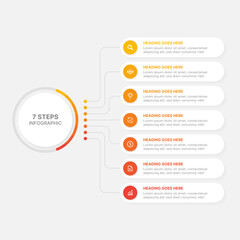 Modern Circular Round Infographic Design Template with 7 Data Points