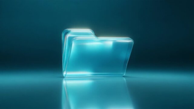 A Modern and Stylish Representation of a Transparent Digital Folder, Highlighting the Concept of Data Management and Organization in a Sleek, Futuristic Aesthetic.