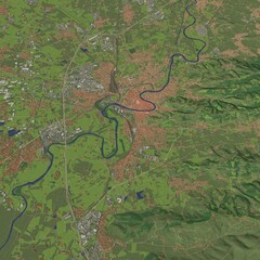 3D illustration of city and urban in Verona Italy