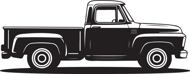 Truck Silhouette Vector | Heavy Vehicle Transport Illustration