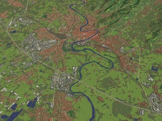 3D illustration of city and urban in Verona Italy