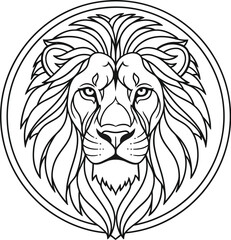 Obraz premium Bold lion emblem design for strength and leadership in modern branding
