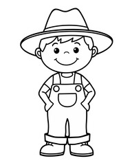 Happy Farmer Boy Cartoon