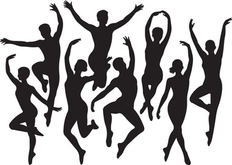 Dancing Silhouette Vector | Dance Party Illustration