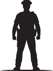 Obraz premium Police Silhouette Vector | Law and Security Illustration