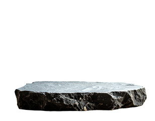 Stone slab platform with rough texture, angled lighting, dark background