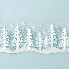 papercut style Christmas border featuring intricate layered designs.