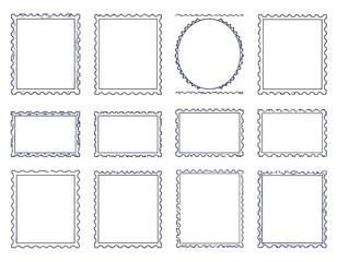 Collection of various outlined rectangular and circular decorative frames