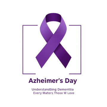 Purple ribbon symbolizes Alzheimer's awareness, promoting understanding and support for loved ones.