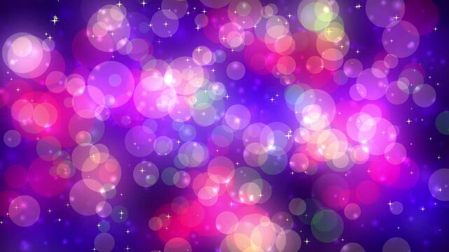 Colorful Blue, Pink, Green, and Yellow Christmas Lights Full Glow Background Loop 10s