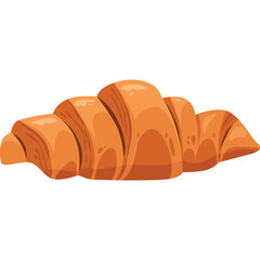 Golden Brown Croissant Pastry Isolated on White with a Transparent Background Ideal for Food Content Creation