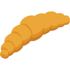 Golden Brown Croissant Pastry Object With A Transparent Background Isolated Food Illustration