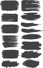 Grunge and watercolor brush strokes vector set for design elements and colorful ink illustration