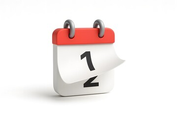 3D Flipping Calendar Icon Animation — Scheduling and Time Management Concept