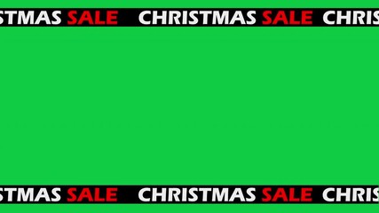 Christmas sale text animation on a green screen background