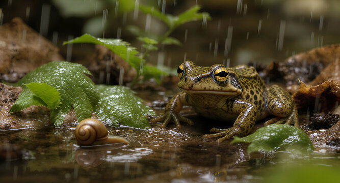 frog in the pond - Powered by Adobe