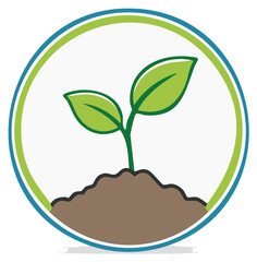 Sprout Growing in Soil within Circle Eco Friendly Green Energy Concept