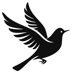 Obraz premium Elegant Bird Silhouette Ascending with Spread Wings Creating Dynamic Feather Patterns in Flight Symbolizing Freedom