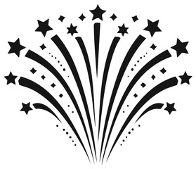 Festive Fireworks Burst with Stars and Sparkles Celebrating Joyous Occasions