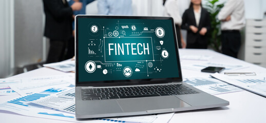 Fintech financial technology software for brisk business to analyze marketing strategy