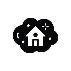 Black solid icon for dream home