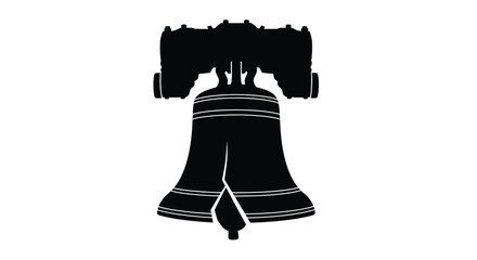 A striking black silhouette of the liberty bell a symbol of freedom © mst