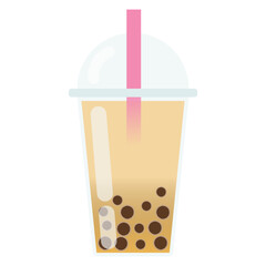 Vector illustration of a glass of bubble tea drink