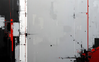 Futuristic technological abstract background with intricate geometric lines and shapes creating a complex digital circuit board effect