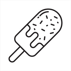 Ice cream stick icon with chocolate sprinkles topping