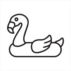 Floating ring icon with flamingo shape