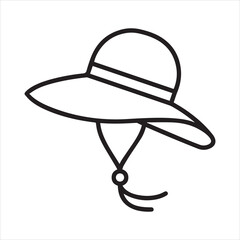 Beach hat or sun hat icon