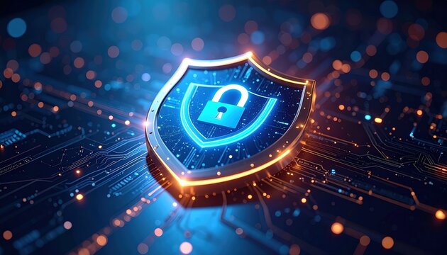 Digital shield safeguarding networks, cybersecurity encryption and data protection