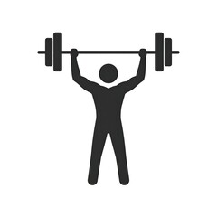 Silhouette of weightlifter with barbell overhead