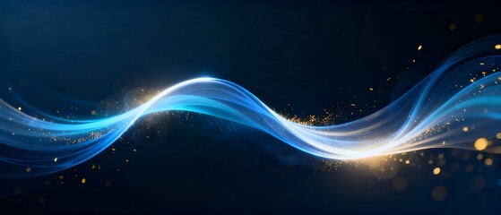 Blue Gold Fluid Light Effect Tech Background, Dreamy Particle Futuristic Design Material