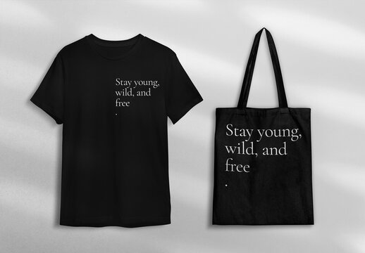 Black Apparel With Motivational Quote Mockup PSD