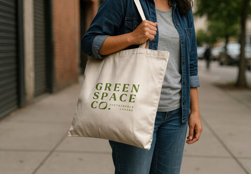 Eco Friendly Tote Bag Mockup PSD
