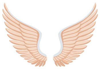 Obraz premium Angel Wings Open Symbol Illustration Peach Vector Graphic Element Design