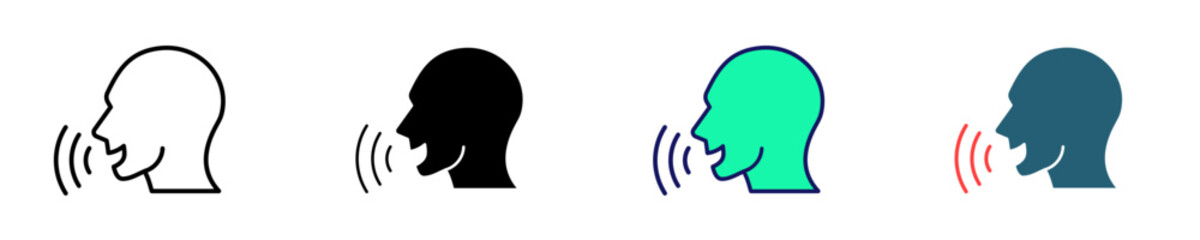 Speaking  Icon Set Multiple Style Collection