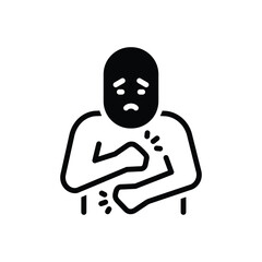 Black solid icon for dyspeptic pain