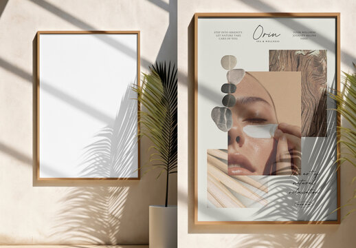 Elegant Minimalist Skincare Advertisement Design Mockup PSD