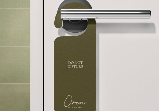 Elegant Spa Door Hanger Design Mockup PSD