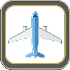 Modern airplane icon for travel apps and airline promotions, a vibrant symbol of flight and global connection, perfect for aviation designs