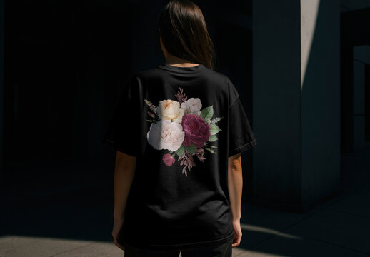 Floral Tshirt Mockup Design Elegance PSD