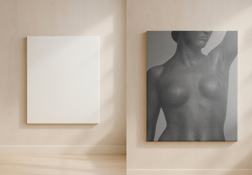 Minimalist Art Canvas Mockup PSD