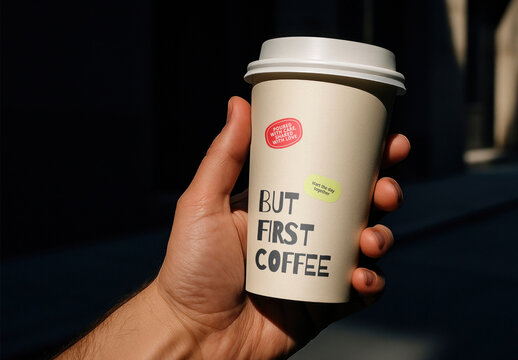 Modern Coffee Cup Mockup Design Outdoors