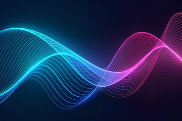 Neon Abstract Wave – Glowing Blue and Pink Lines, Futuristic Motion Flow, Digital Light Energy, Modern Tech Background