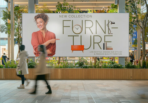 Modern Furniture Advertisement Display Mockup PSD