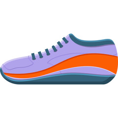 Modern athletic shoe in lilac and orange with a blue sole on a transparent background showcasing sporty design and comfortable fit for active lifestyles and fitness enthusiasts